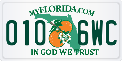 FL license plate 0106WC