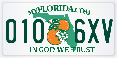 FL license plate 0106XV