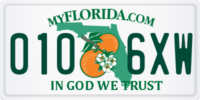 FL license plate 0106XW