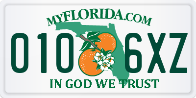 FL license plate 0106XZ