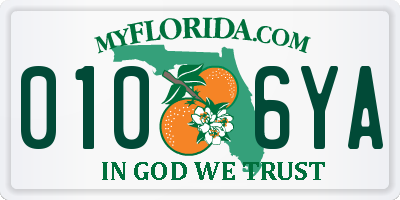 FL license plate 0106YA