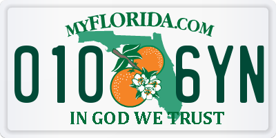 FL license plate 0106YN
