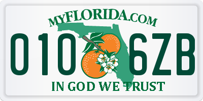 FL license plate 0106ZB