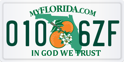 FL license plate 0106ZF