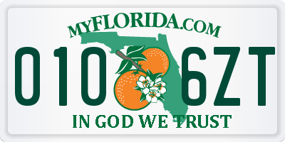 FL license plate 0106ZT