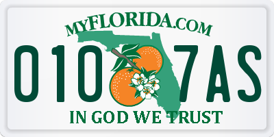FL license plate 0107AS