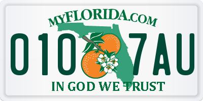 FL license plate 0107AU