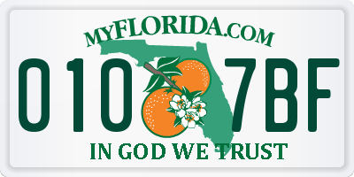 FL license plate 0107BF
