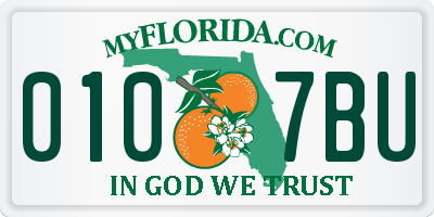 FL license plate 0107BU