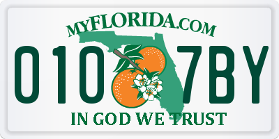 FL license plate 0107BY