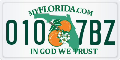 FL license plate 0107BZ