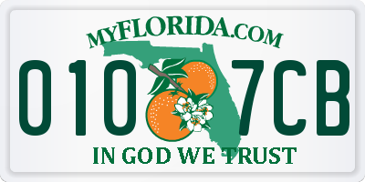 FL license plate 0107CB