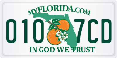 FL license plate 0107CD