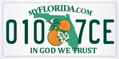 FL license plate 0107CE