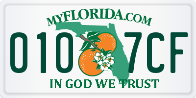 FL license plate 0107CF