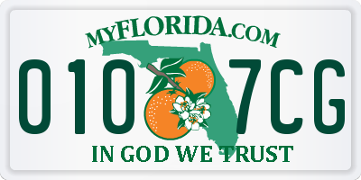 FL license plate 0107CG