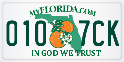 FL license plate 0107CK