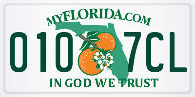 FL license plate 0107CL