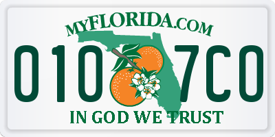 FL license plate 0107CO