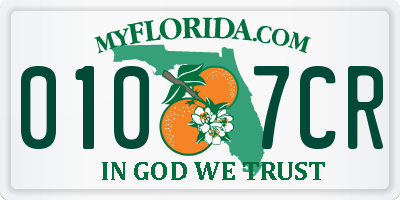 FL license plate 0107CR