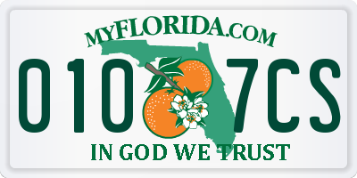 FL license plate 0107CS