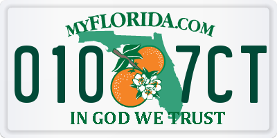 FL license plate 0107CT