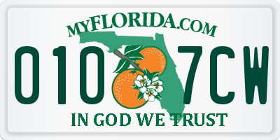 FL license plate 0107CW