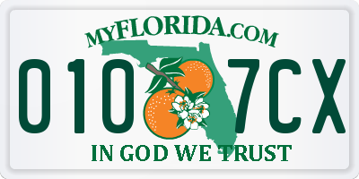FL license plate 0107CX