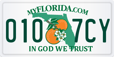 FL license plate 0107CY