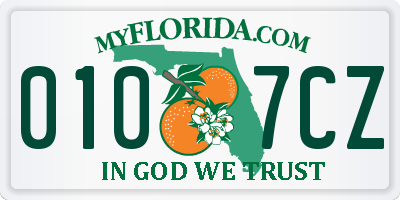 FL license plate 0107CZ