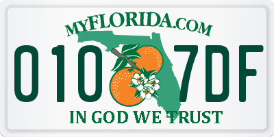 FL license plate 0107DF
