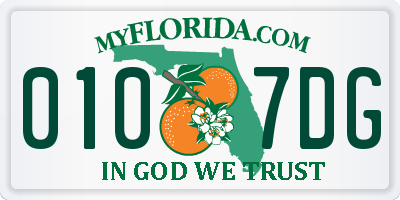 FL license plate 0107DG