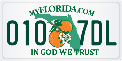 FL license plate 0107DL