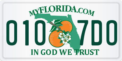 FL license plate 0107DO