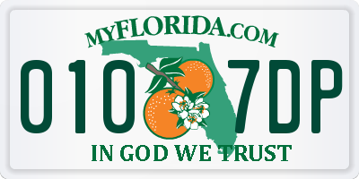 FL license plate 0107DP