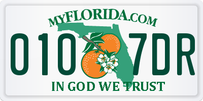 FL license plate 0107DR