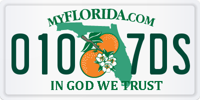 FL license plate 0107DS