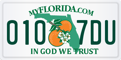 FL license plate 0107DU