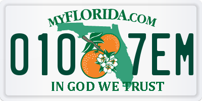 FL license plate 0107EM