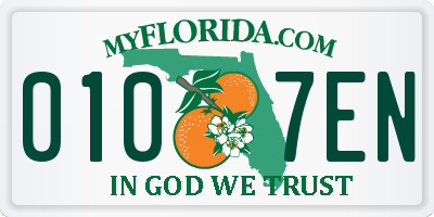 FL license plate 0107EN