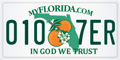 FL license plate 0107ER