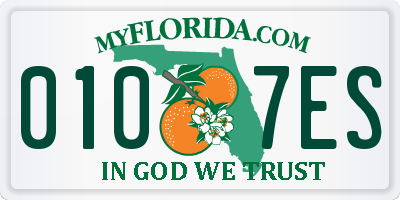 FL license plate 0107ES