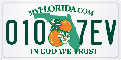FL license plate 0107EV