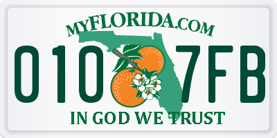 FL license plate 0107FB