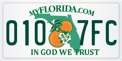 FL license plate 0107FC