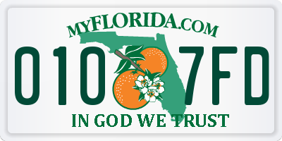FL license plate 0107FD