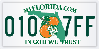 FL license plate 0107FF