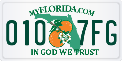 FL license plate 0107FG