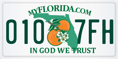 FL license plate 0107FH