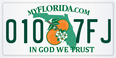 FL license plate 0107FJ